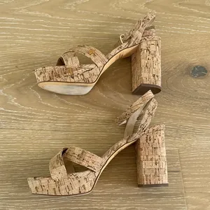 Lulu’s Strap Heels Sandals Platform Cork Selah Size US9 Tan Brown thumbnail 3