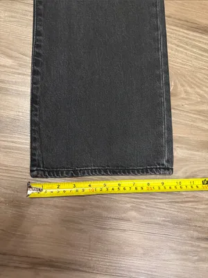 Levi’s Premium Ribcage Wide Leg Jeans W23 L32 Black Big E Zip Fly $110 thumbnail 11