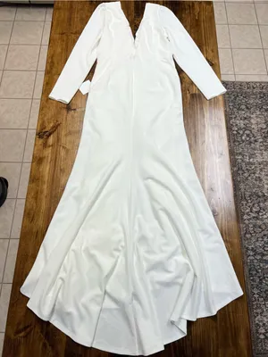 Lulus Stunning Romance White Long Sleeve Mermaid Wedding Maxi Dress Size XL NWT thumbnail 12