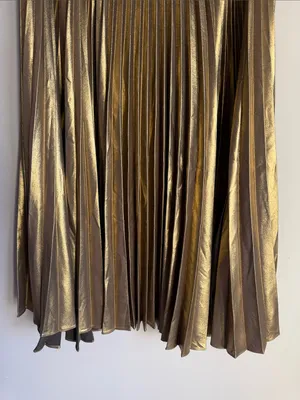 A.L.C. Gates Gold Pleated Skirt 0 thumbnail 5