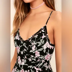 Lulu's Black Floral Midi Dress thumbnail 3