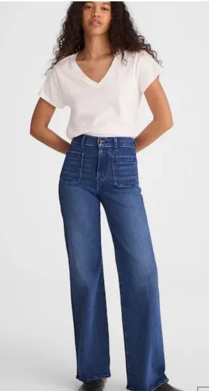 Madewell Emmy Wide-Leg Jeans Dark Wash Size 32 thumbnail 1