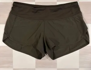 lululemon speed short 2.5” dark olive green 4 W7578S thumbnail 1