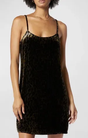 Equipment NWT Joenna Velvet‎ Viscose Silk Slip Dress Medium Leopard Print thumbnail 1