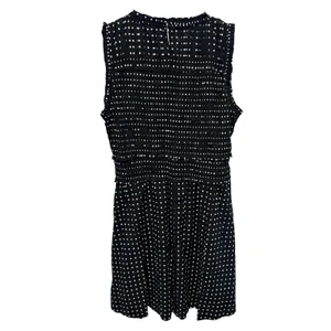 Madewell Dress Sz 10 Black White Polka Dot Smocked Ruffle Mini Sundress Retro thumbnail 7