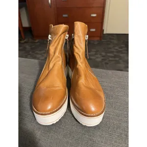 Silent D Nene tan leather booties Women's Size 39 US 8-8.5 Platform thumbnail 6