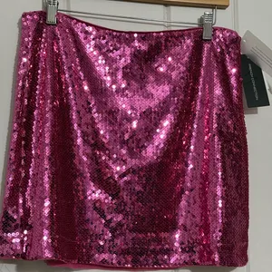 French Connection Fuchsia Sequin Mini Skirt festival size Large thumbnail 1