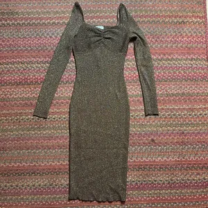 Sofia Jeans Brown Ribbed Glitter Long Sleeve Midi Dress Sweater thumbnail 4