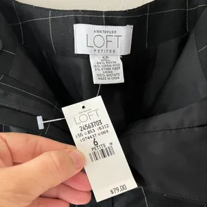 LOFT Sz 6P Black Plaid Slim Skinny Dress Pants Academia thumbnail 3