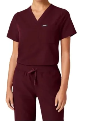 FIGS Essential 1-Pocket Scrub Top in Burgundy Size XS thumbnail 1