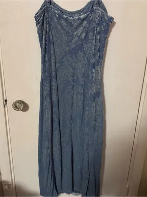 Blue Slip Dress with Cowl Neck thumbnail 3
