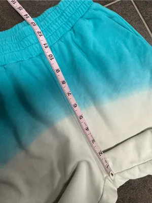 Apparis Roxy 100% Cotton Ombre Dip Dye Fleece Track Shorts Blue White Small thumbnail 10