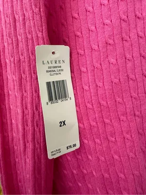 Lauren Ralph Lauren Hot Pink Cable Knit Sweater thumbnail 7