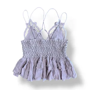 Free People Adella Cami Womens Size S‎ in Muave Boho Crochet thumbnail 5