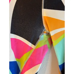 Fabletics Geometric Abstract Print Cropped‎ Leggings Crossover Waist Multi-Color thumbnail 2