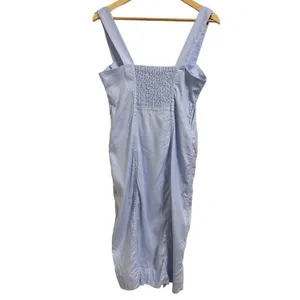 Babaton Blue Linen Blend Button Front Smocked Midi Dress Size‎ 6 Summer Coastal thumbnail 7