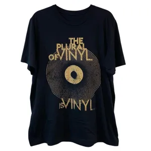 Graphic Vinyl Record T Shirt Black Oversized Music Tee‎ Unisex Band Style thumbnail 2