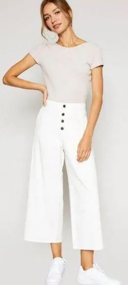 Anthropologie SADIE & SAGE White High Rise Pants thumbnail 1