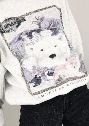 Vintage American Wilderness Crewneck Sweatshirt | Size L thumbnail 1