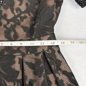 ELLIATT Velosity Midi Cocktail Dress Women's XS Black Neutral Lace Mesh Evening thumbnail 8