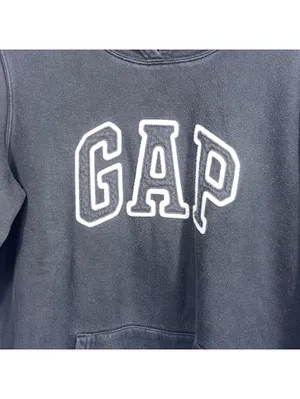 Gap Black Logo Pullover Hoodie Women’s L thumbnail 2