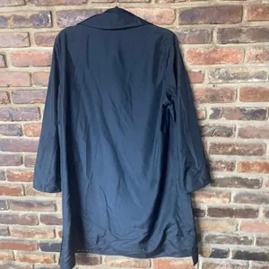 Utex Designs Black Button Down Trench Coat Women's Size Small Leopard Interior thumbnail 8
