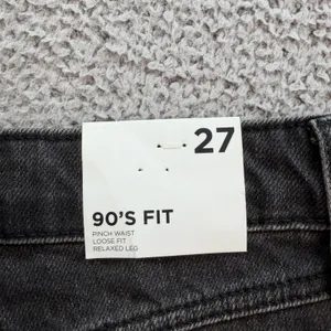 Forever 21 Premium 90s Fit Distressed Jeans Washed Black High Waist 27 Baggy thumbnail 6