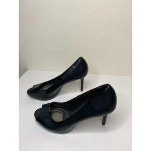 Dexflex Comfort Klue Womens Size 6.5 Open Toe Heel Shoes Black Shiny thumbnail 3