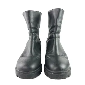 Steve Madden Goucho Women's Black Leather Chunky Block Heel Ankle Boots Size 10 thumbnail 2