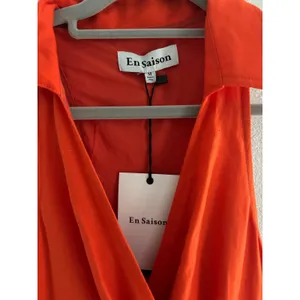 En Saison Midi Dress Womens Medium Orange Linen‎ Resort Summer Lightweight thumbnail 5