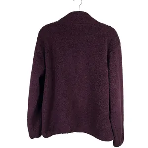PINK Victoria's Secret Sherpa Fleece Pullover Jacket Purple -Sz. Medium thumbnail 5