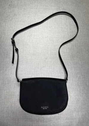 Kate Spade Black Saffiano Leather‎ Flap Style Small Crossbody Bag Purse ~ Euc thumbnail 1