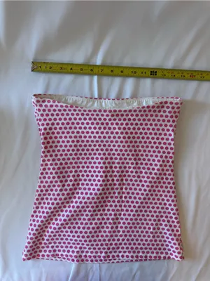 Pink Polka Dot Strapless Tunic Top thumbnail 2