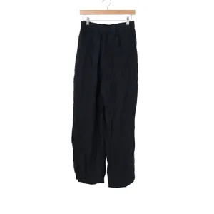 Navy Blue Wide Leg Pleated Trousers High Waist Elastic Back Pants Size L thumbnail 4