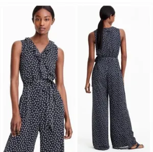Point Sur x J.Crew Floral Wide Leg Jumpsuit Sz14 thumbnail 2
