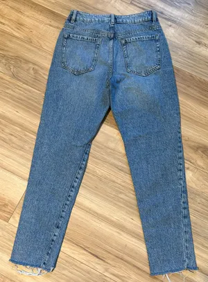 Garage blue mom jeans with distressed details. Size 1 thumbnail 2