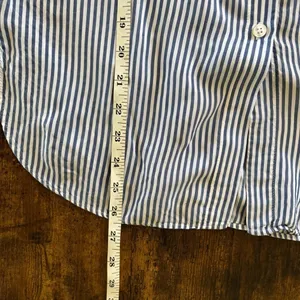 Maeve Anthropologie Blue and White Striped Button Down Shirt thumbnail 11