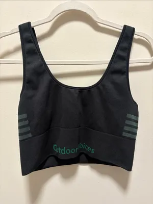 Outdoor Voices Seamless Black Scoop Sports Bralette Large thumbnail 2