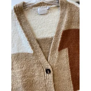 Lush Womens Multicolor Colorblock Knit Cardigan Sweater Button Front Relaxed Fit thumbnail 3