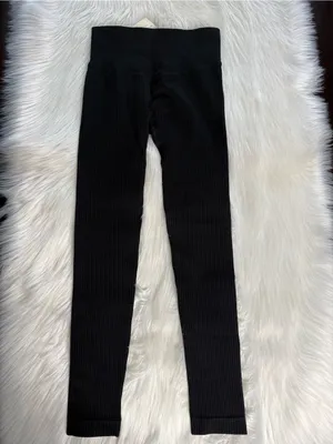 Halara Black 7/8 Length Ribbed Leggings NWT S thumbnail 5