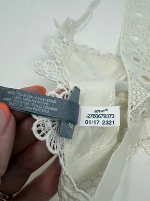 Aerie White Floral Lace Racerback Bralette Small Romantic Bridal Bachelorette thumbnail 5