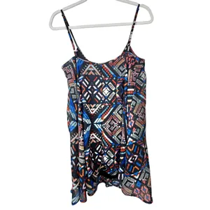 Show Me Your Mumu Bella Trapeze Black Geometric Guatemala Print Flowy Mini Dress thumbnail 4