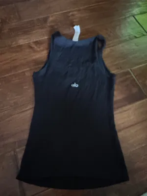 ALO Yoga Black Ribbed Tank Top thumbnail 3