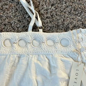 Love Stitch women’s cream tank top sz small NEW thumbnail 3