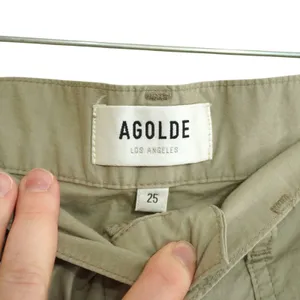 Agolde Los Angeles Khaki Tan Cargo Utility Wide Leg Cropped Pants Womens Size 25 thumbnail 5