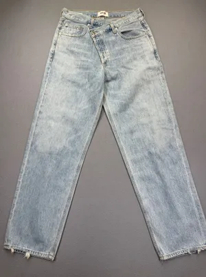 AGOLDE Criss Cross Upsize Jeans Light Wash Blue High Rise Straight Leg Size 28‎ thumbnail 1