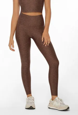 💙💖 Lorna Jane Thermo Tech‎ High Fold Leggings in Chocolate Marl thumbnail 1