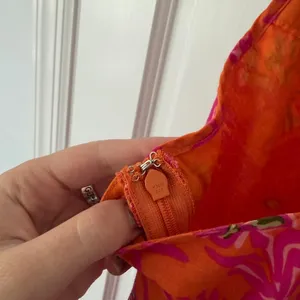 vintage Y2K boho GAP Pink & Orange Floral Sundress Ruffle Hem 100% Cotton sz 8 thumbnail 8