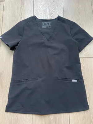 Figs Casma Three-Pocket Scrub Top FW1100 Black Medical Scrub Shirt Small thumbnail 10
