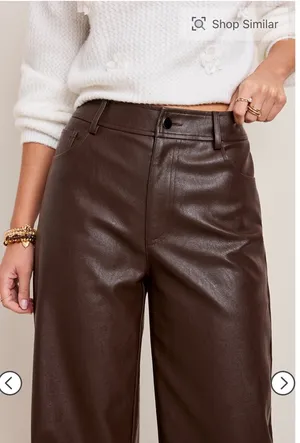 Francesca’s Brown Faux Leather Pants thumbnail 2
